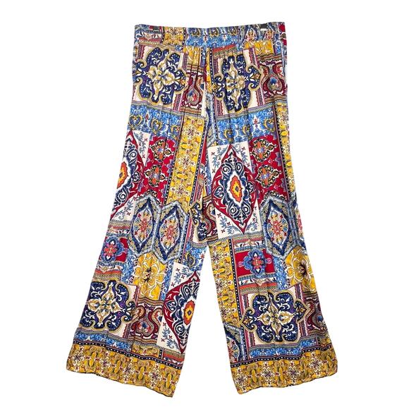 Haute Hippie Medium Wide leg pants boho resort flowy pattern beachwear lounge - Picture 2 of 10